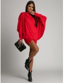 Multifunctional dress/tunic/hoodie 3 in 1 red FG620